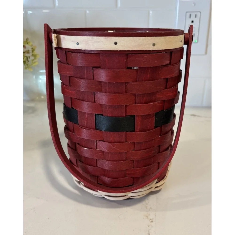 Longaberger Santa Belly Beverage Wine Basket Protector 8
